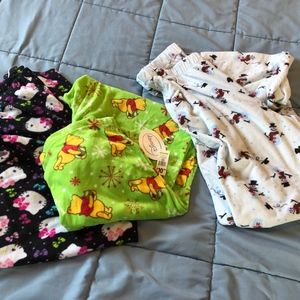 Women large fleece lounge pants 3 pairs